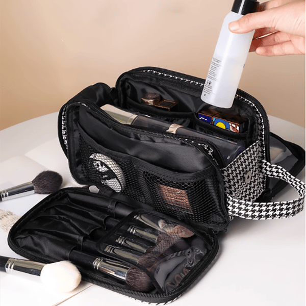 Elegant Travel Cosmetic Bag with Ample Storage Space