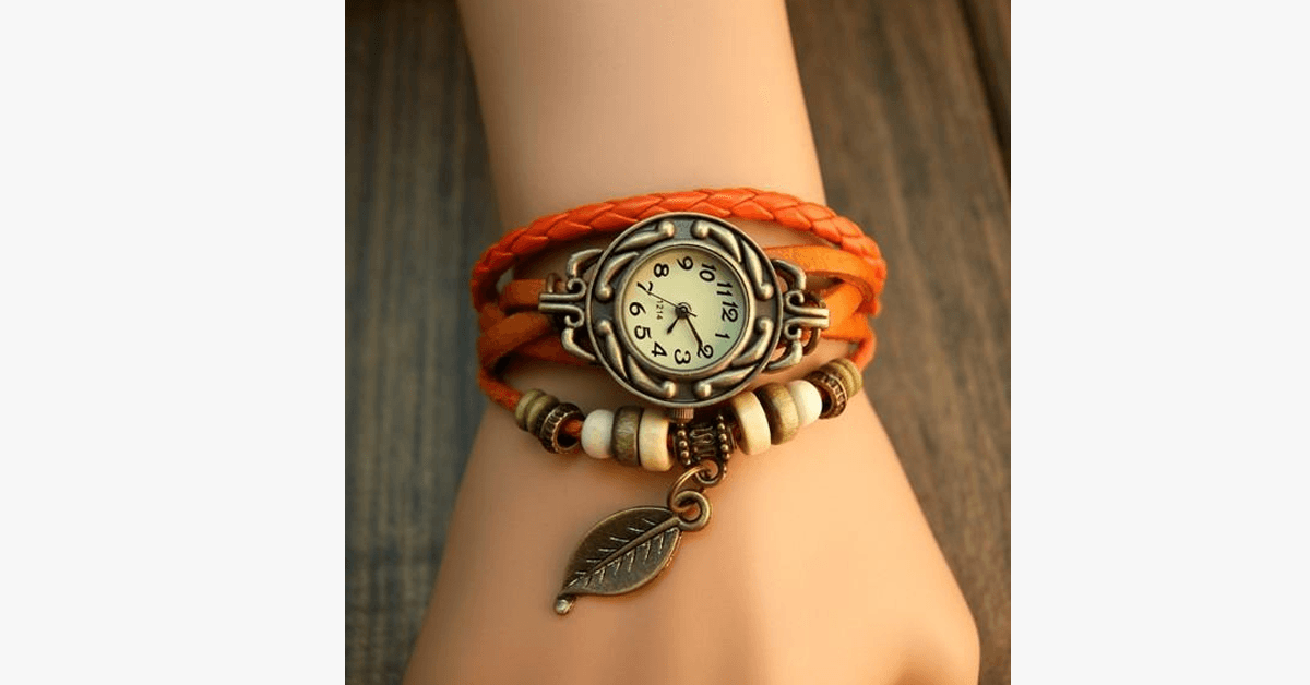 Naturinspirierte Vintage-Uhr im Boho-Stil