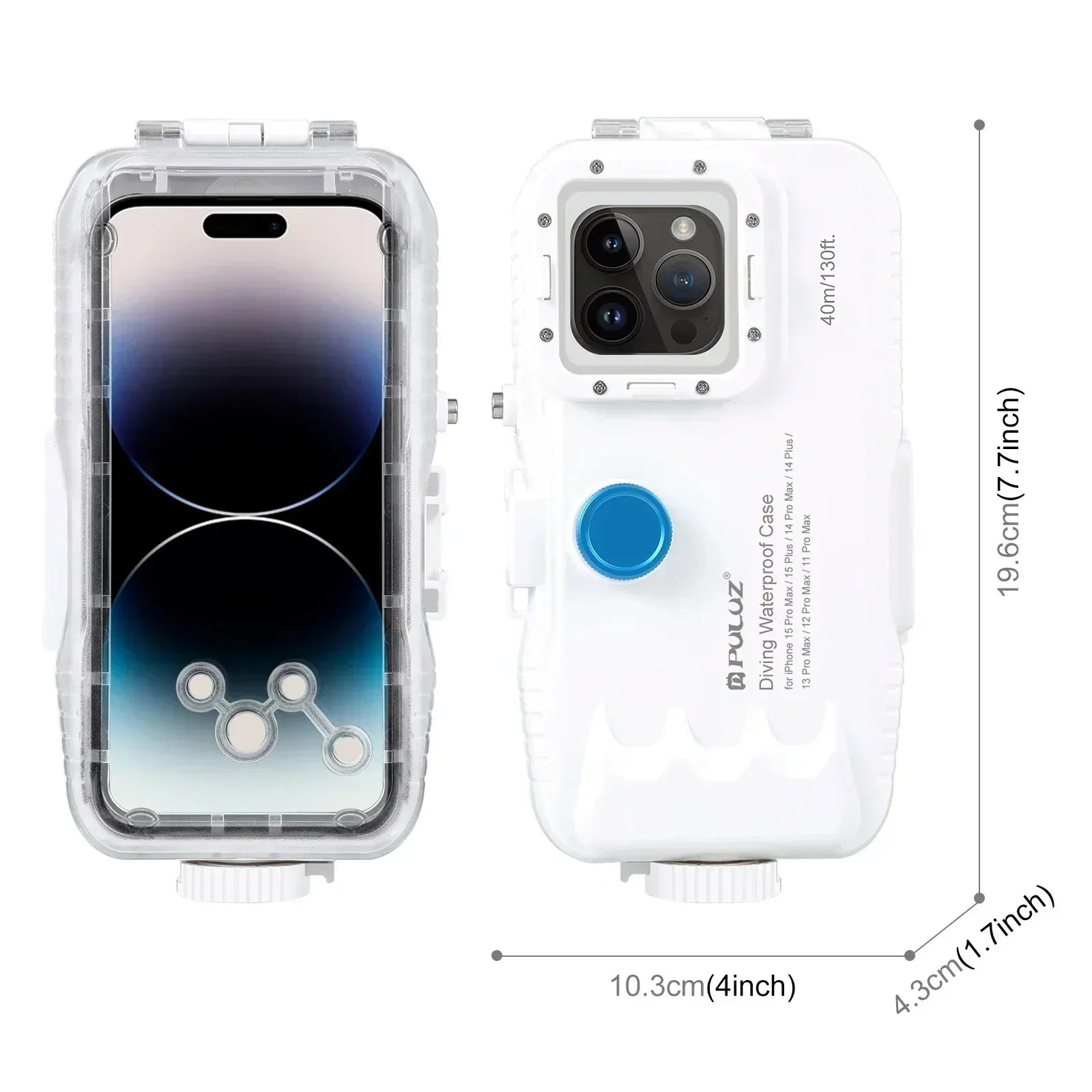 Fully waterproof smartphone case for 40 meters depth
