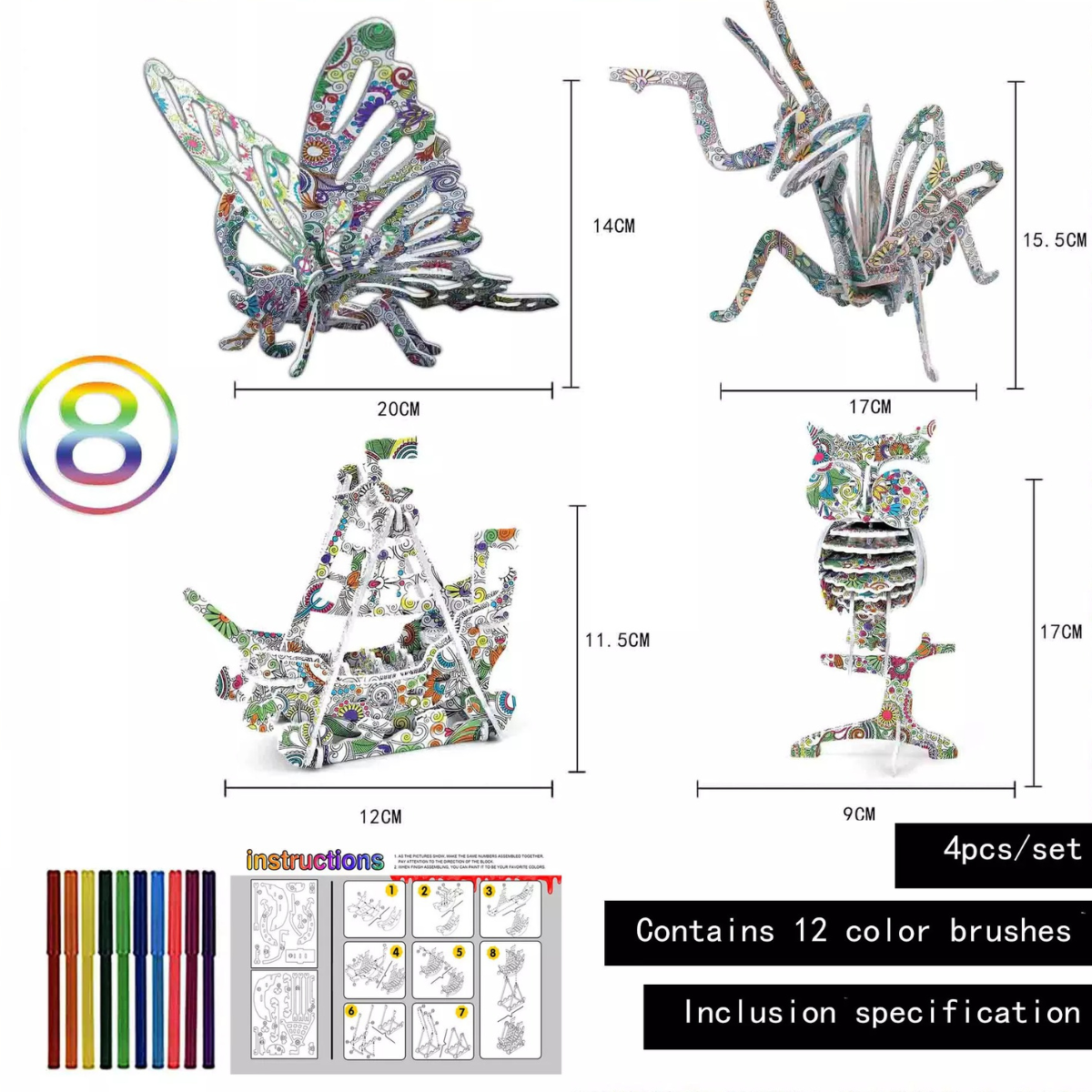 3D-Puzzle zur Selbstgestaltung - Skulpturen-Set (2+1 Gratis)