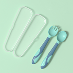Ergonomisches Babybesteck Set mit rutschfestem Löffel und Gabel für Kinder