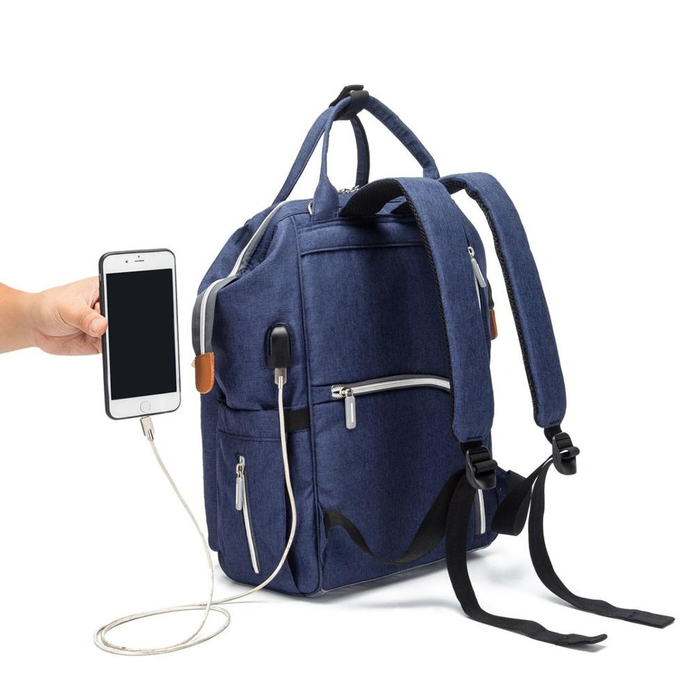 Multifunktionaler Rucksack für Eltern – Baby Wickeltasche mit USB-Anschluss