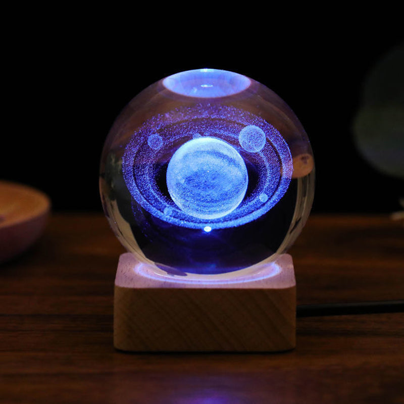 3D Kristallkugel Nachtlicht Deko Lampe – Galaxy Effekt