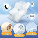 Ergonomic Sleeping Pillow | Optimal Support for Neck and Head | White
