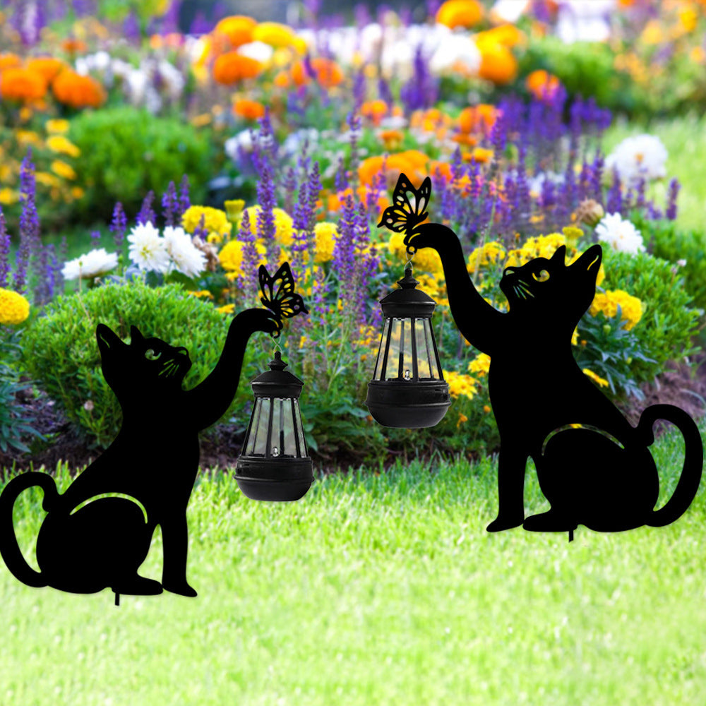 Solar Gartenleuchte für Katzen mit Hängeleuchte – Dekorative LED Außenbeleuchtung