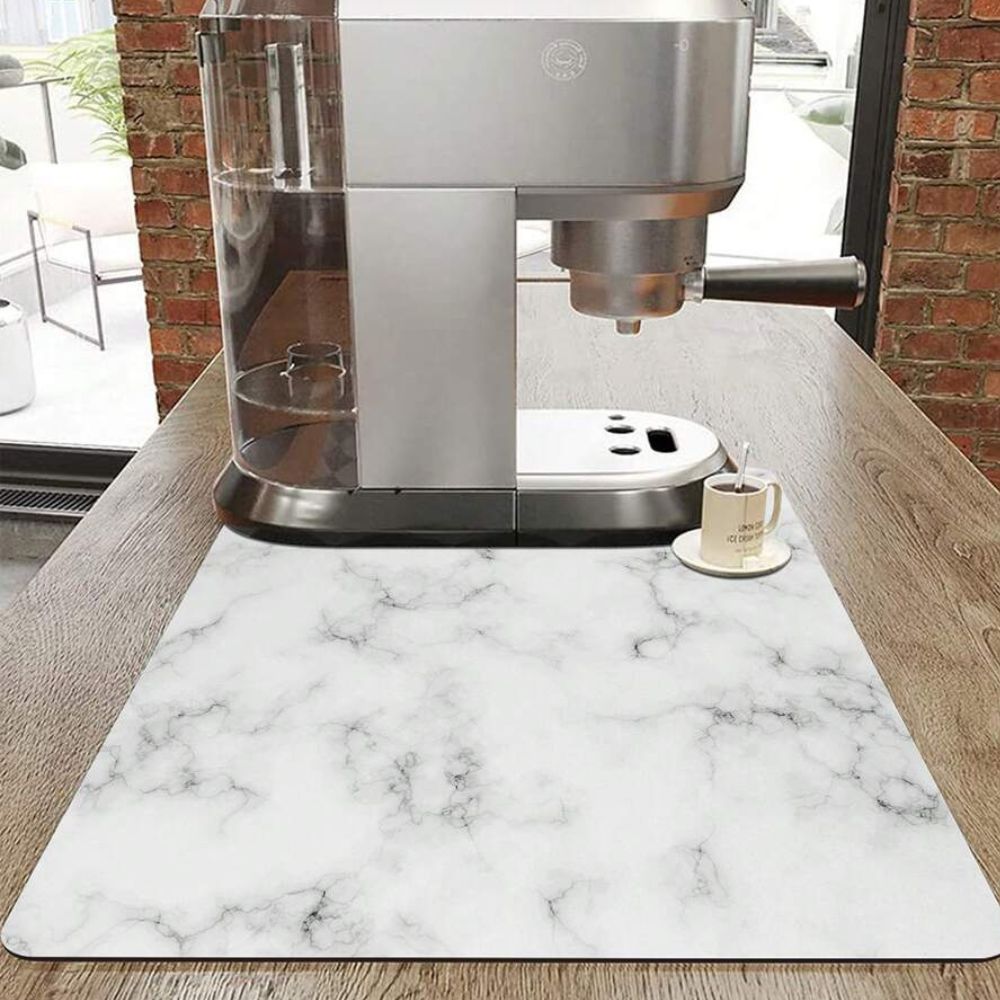 Elegante Geschirr Abtropfmatte mit Marmor-Design