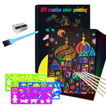 Kratzkarten-Set in bunten Regenbogenfarben