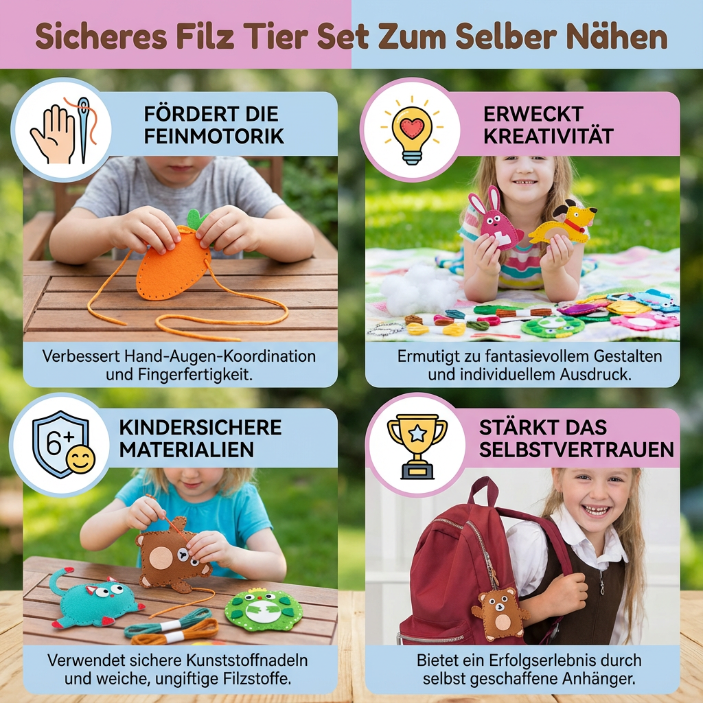 Selbst nähen Set für sichere Filztiere