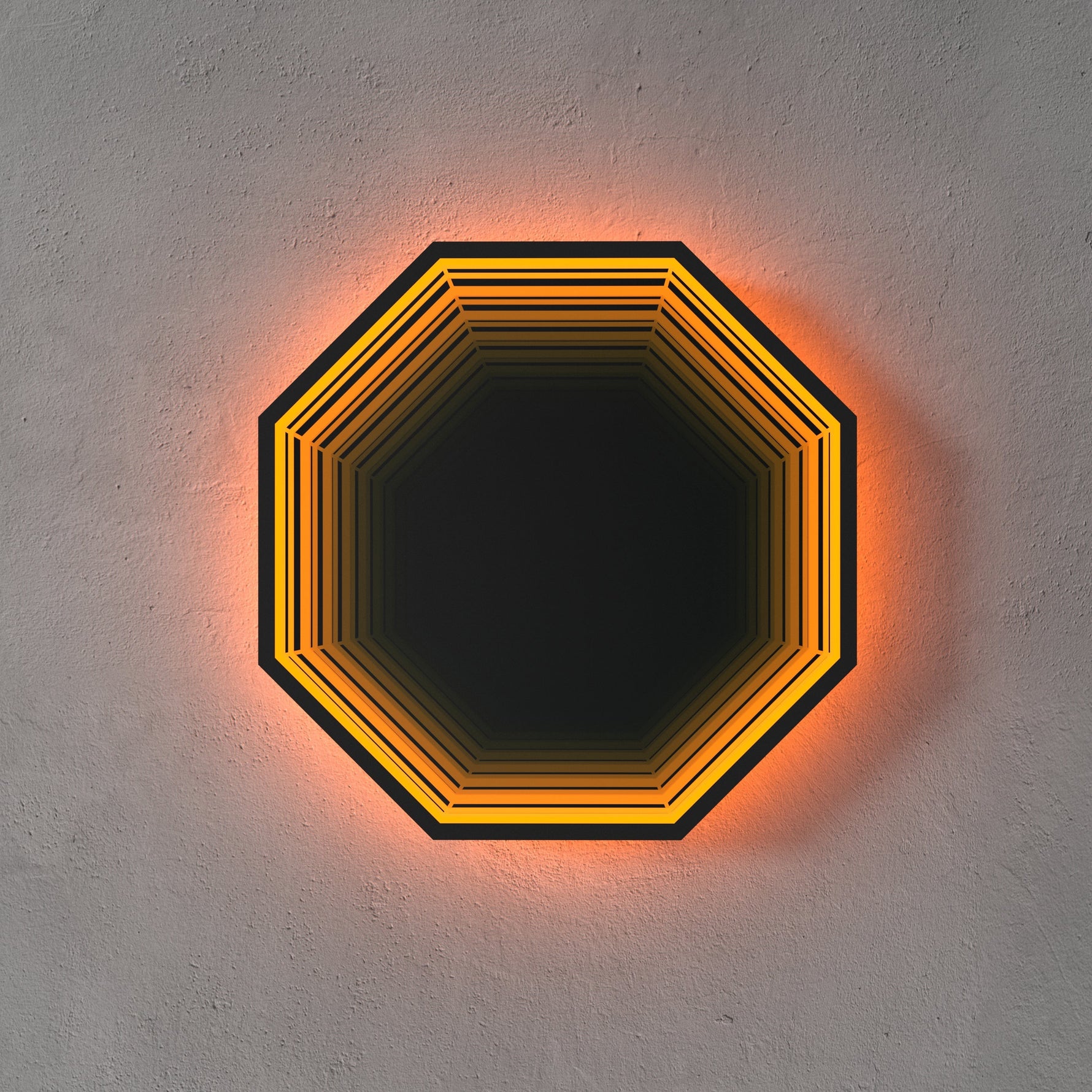 Elegant 3D Mirror with Color-Changing Lighting