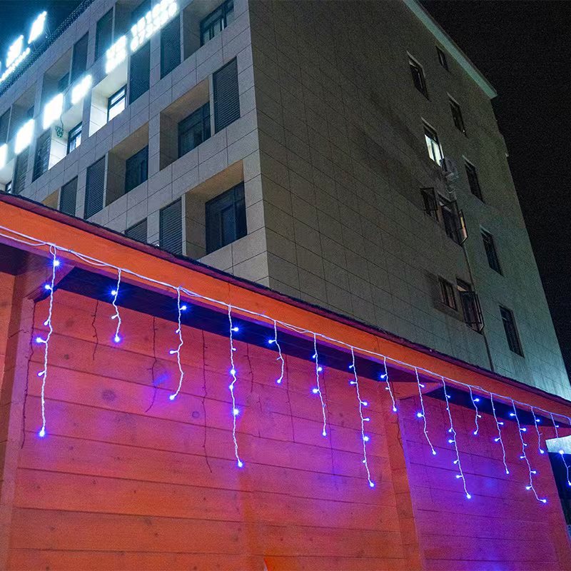 Frostlichter 50m LED Eiszapfen-Lichterkette | IP44 Wetterfest | 36V Niederspannung | Über 500 LEDs | Wunderschöner Wasserfall-Effekt | Warmweiß