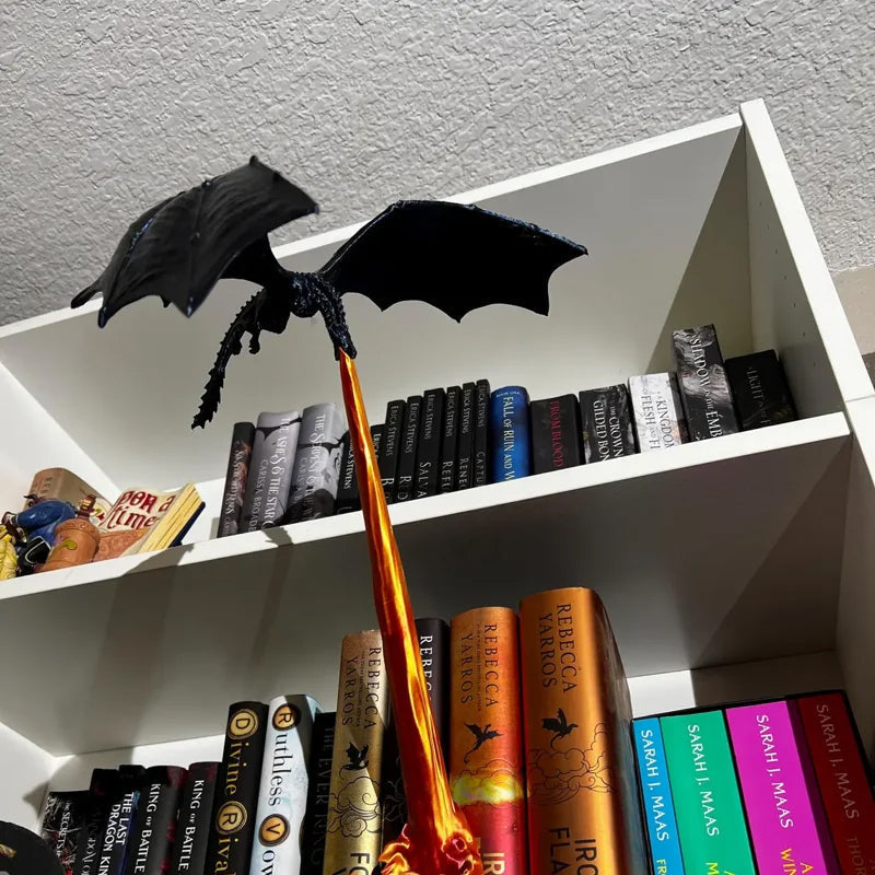 Bücherregal mit Drachenflamme – Dekorative Buchstütze
