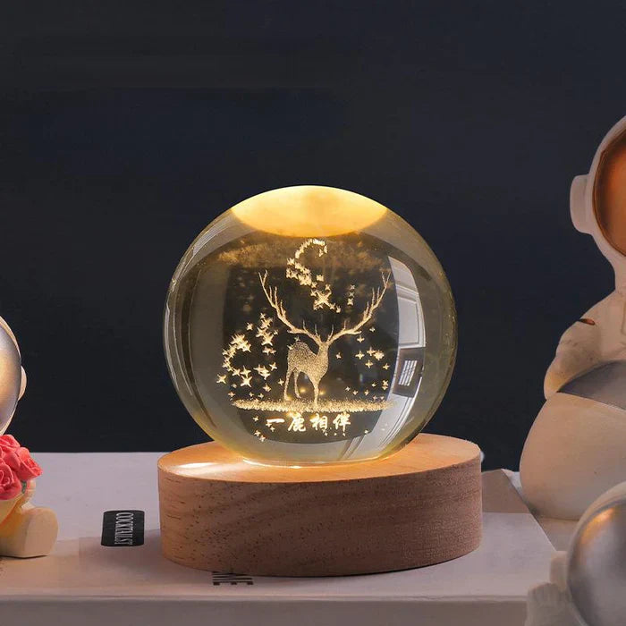 Elegante 3D Kristallkugel-Lampe – Sanftes LED Nachtlicht