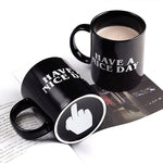 Kaffeebecher mit Mittelfinger – Lustiger Geschenkbecher "Schönen Tag