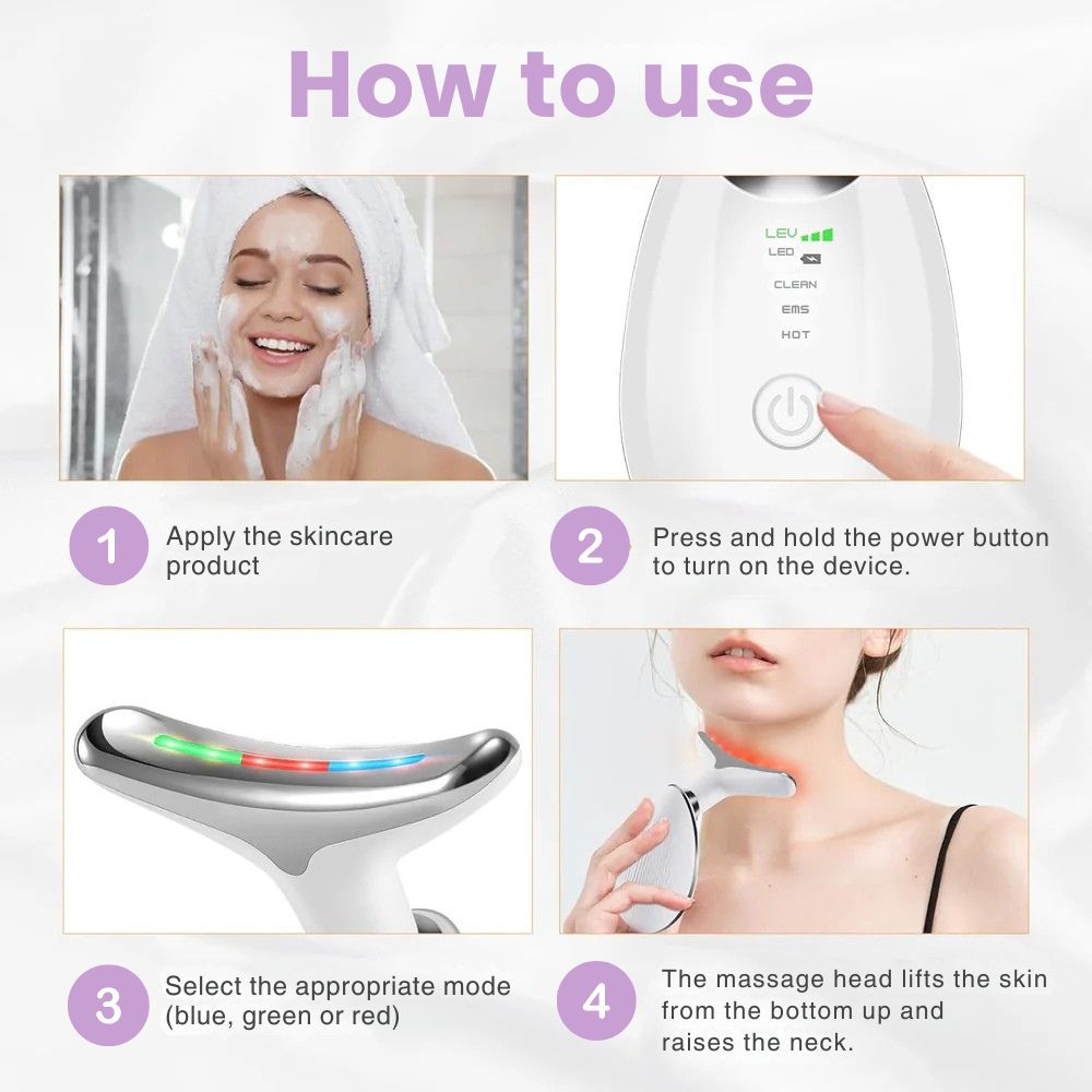 Gesichtsmassagegerät mit Ionen-Technologie und LED-Licht