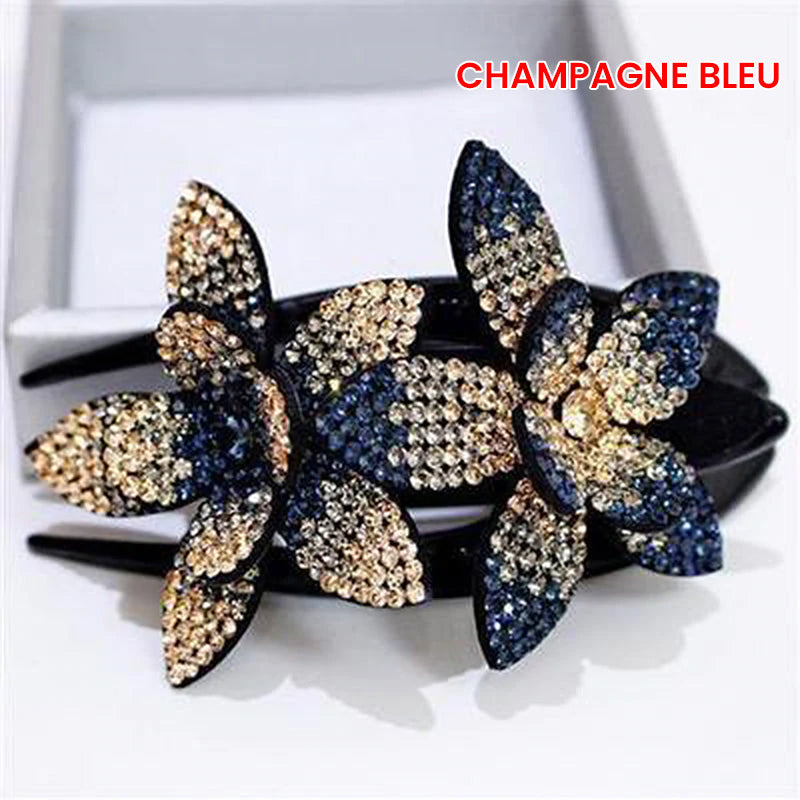 Elegante Doppelte Blüten-Haarnadel | GlamourClip