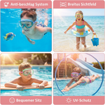 Schwimmbrillen für Kinder mit großem Rahmen und Anti-Beschlag-Technologie