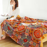Erfrischende Boho Wende-Decke aus 100% Baumwolle