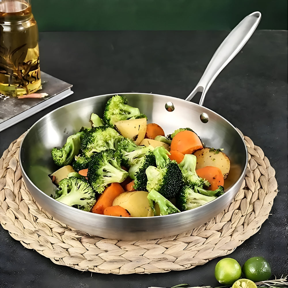 Hochwertige Edelstahl Bratpfanne für gesundes Kochen