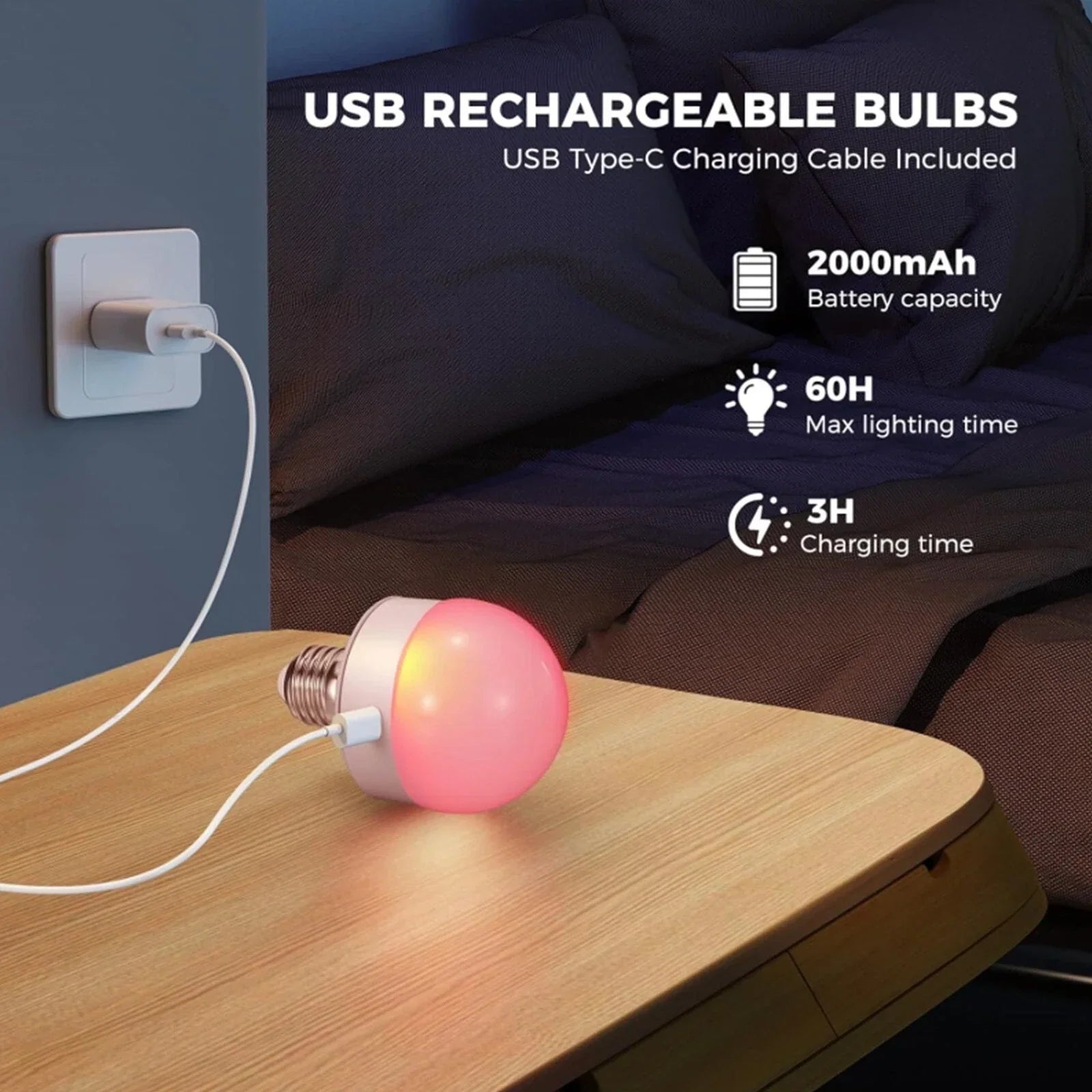 Akku RGB LED Lampe E27 mit Fernbedienung – Kabellos und Flexibel