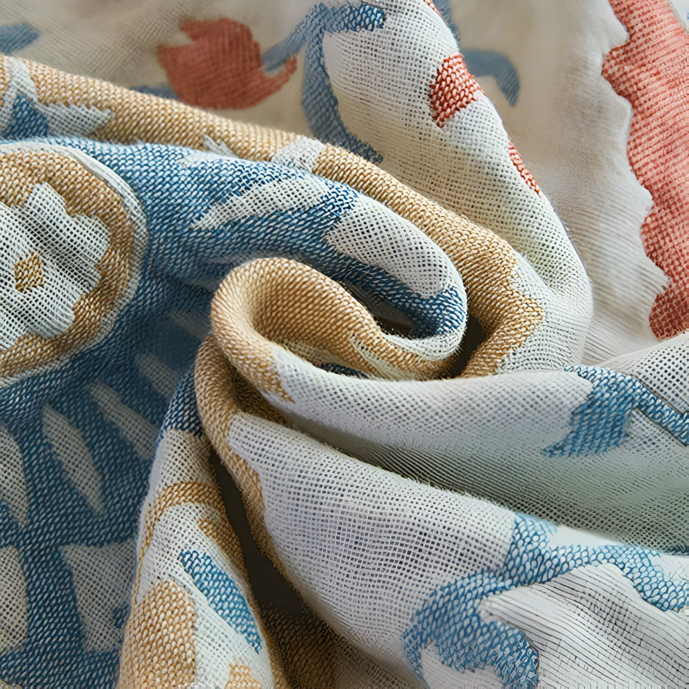 Vielseitige Baumwoll-Decke mit floralen Motiven