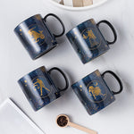 Kaffeetasse aus Keramik in Kobalt Blau mit 12 Sternzeichen