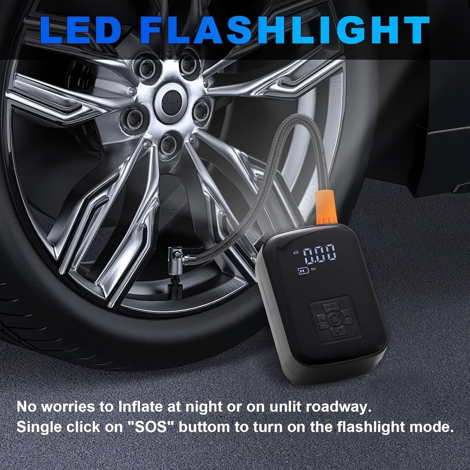 Comfortable Mini-Compressor with LED Lighting and Digital Display
