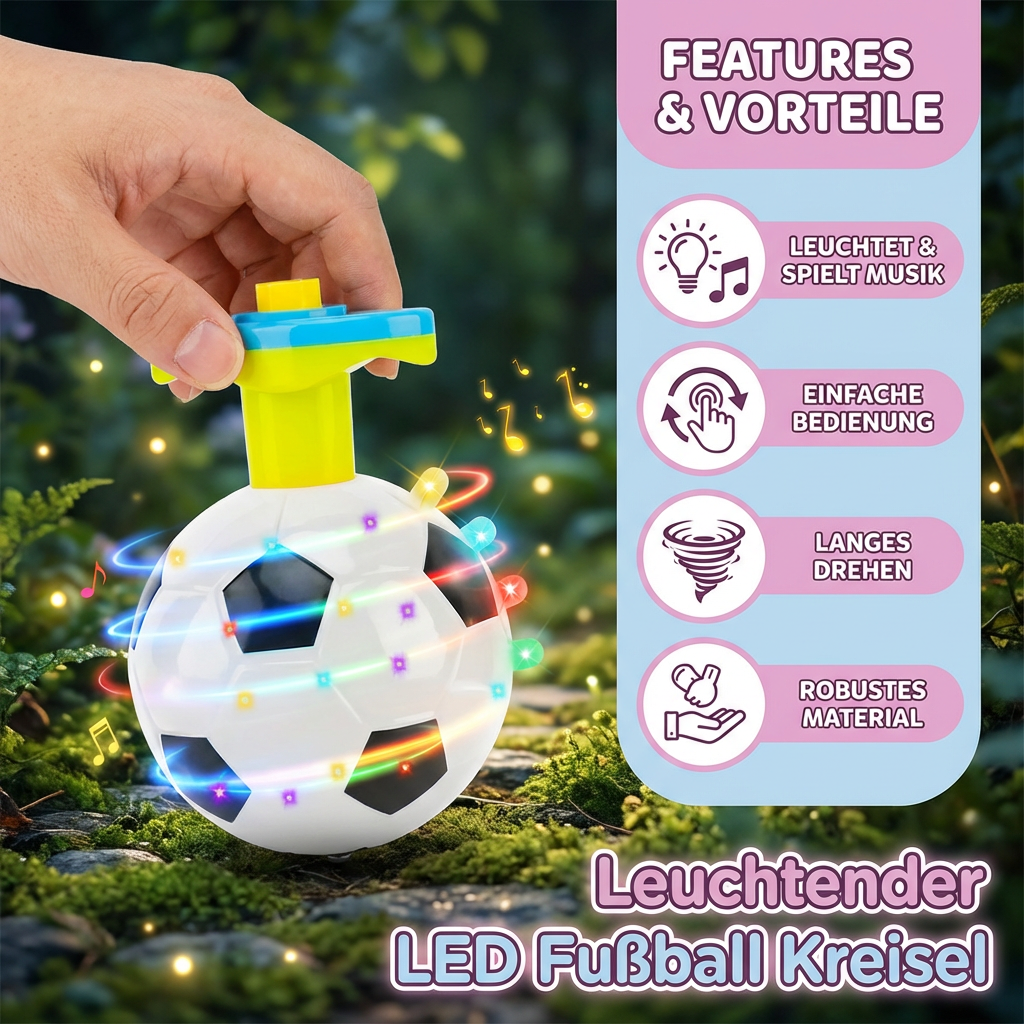 LED Fußball Kreisel mit Leuchteffekt