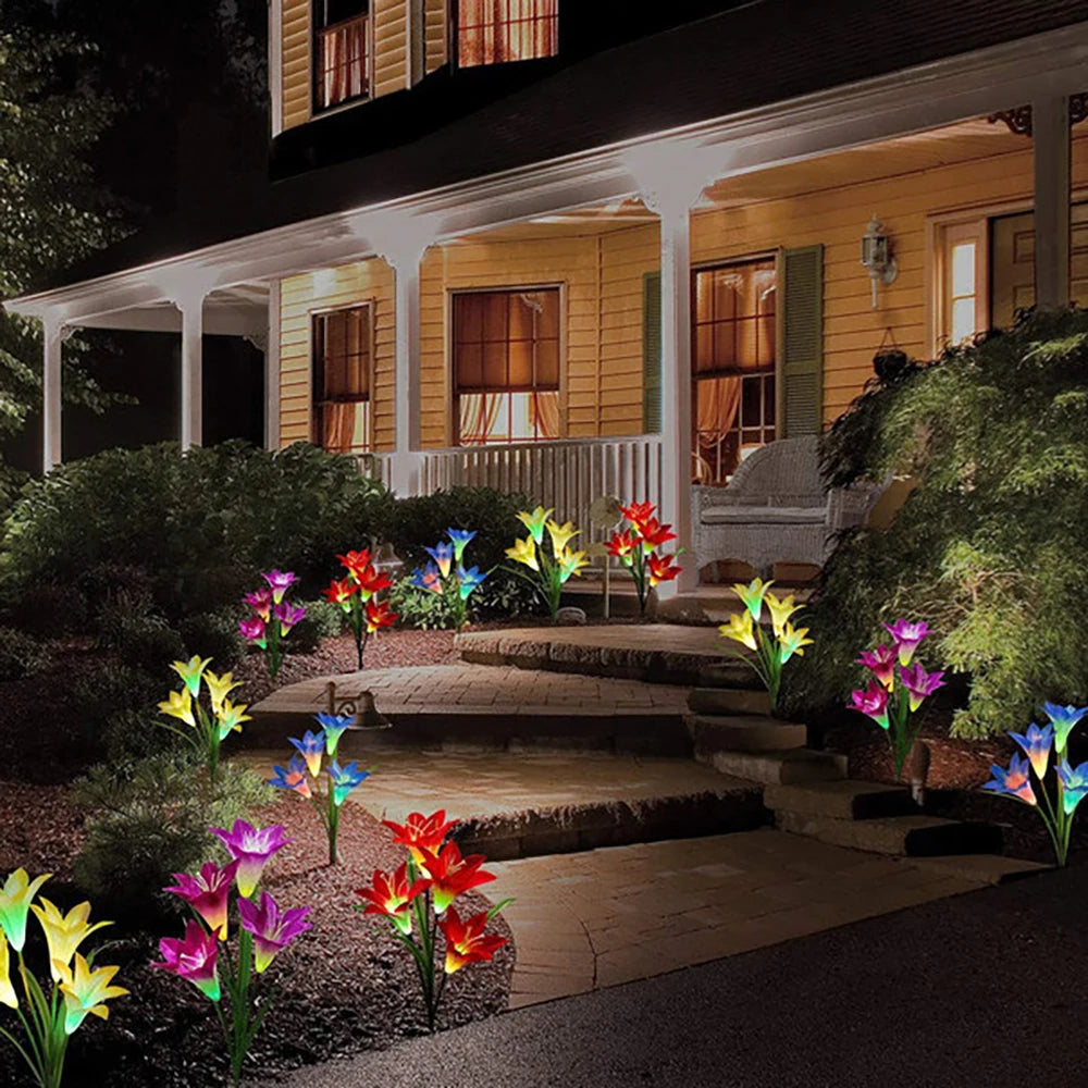 Fascinierende Solar-LED-Gartenlichter in Blumenform – Farbwechselnde Dekoration für Außenbereiche