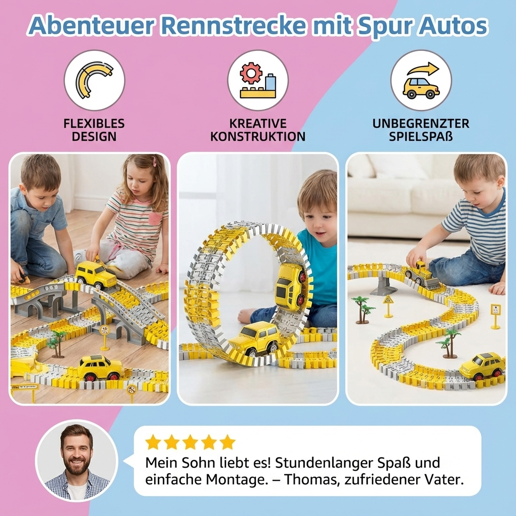 Rennstrecken-Abenteuer mit Spur-Autos