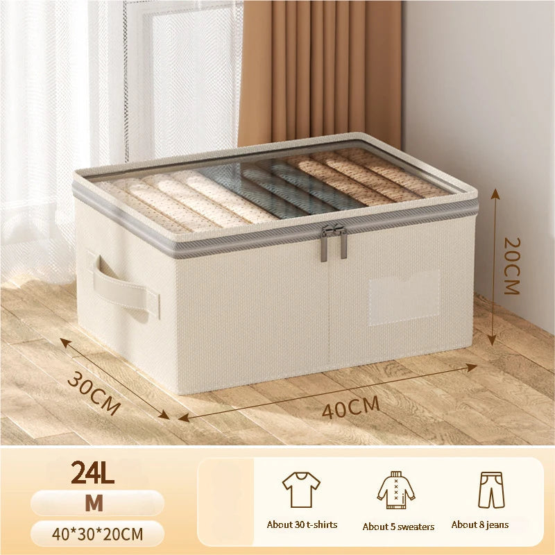 Foldable Wardrobe Organizer with Lid | Spacious Storage Solution