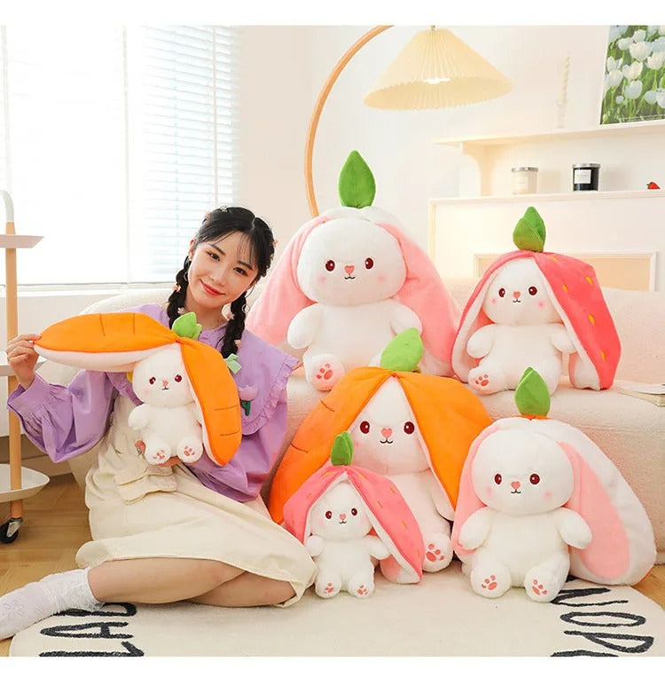 Kuschelhase mit Geheimversteck – Karotten- oder Erdbeer-Design