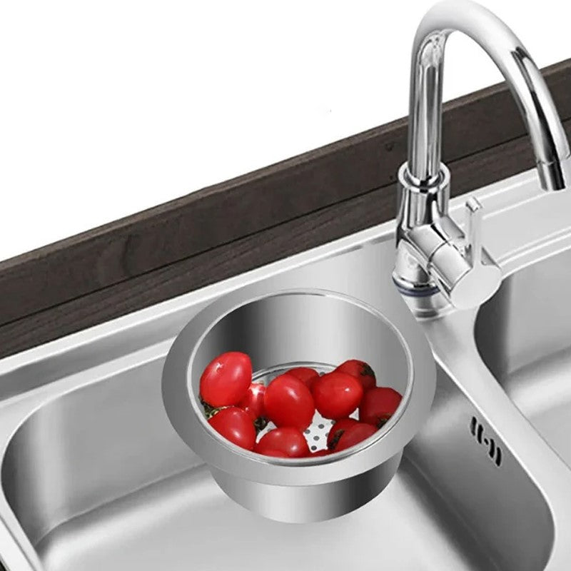 Platzsparender Edelstahl Abflusskorb für die Spüle | AquaGuard