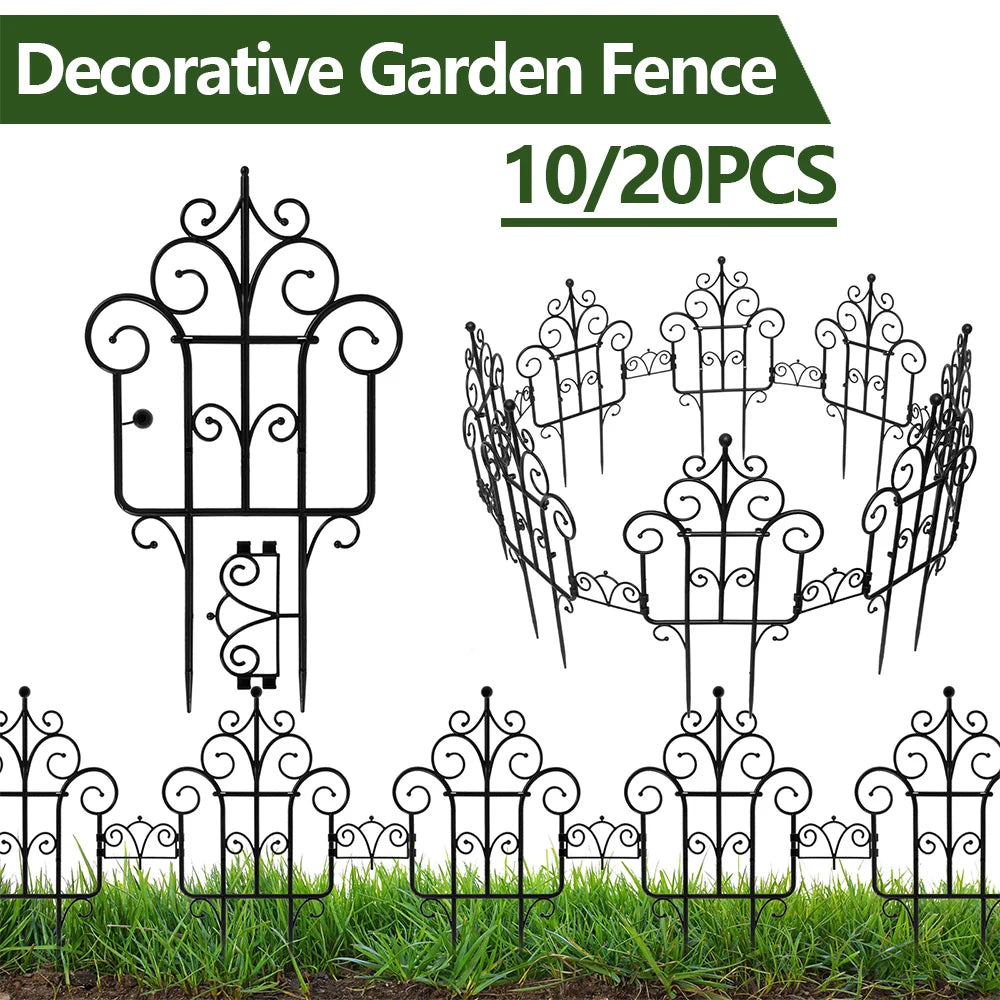 SmartGarden Foldable Plastic Garden Fence | 40 cm Height | 10-Pack