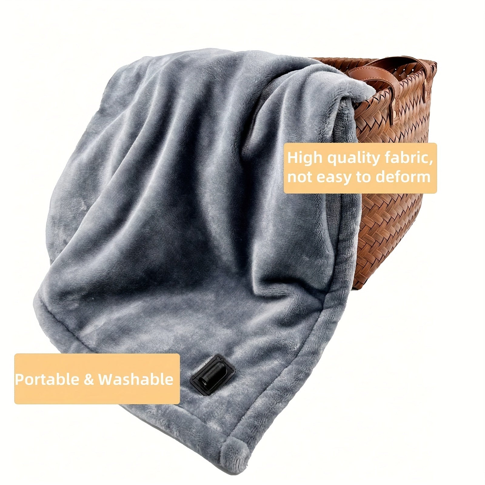 12V Heizbare Auto-Decke - Weiche Fleece-Decke mit Überhitzungsschutz für Auto und Camping
