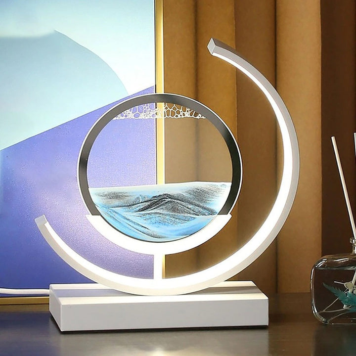 LED Tischlampe mit bewegter Sandlandschaft – Sandlicht