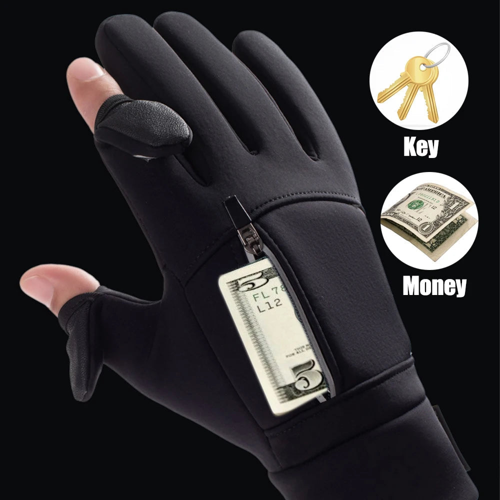 KälteWise | Waterproof Winter Gloves with Fold-Back Fingertips | Touchscreen Compatible | Sizes M–XL