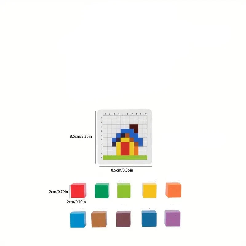 Holzspielzeug mit Montessori-Farben für Buchstaben und Zahlen