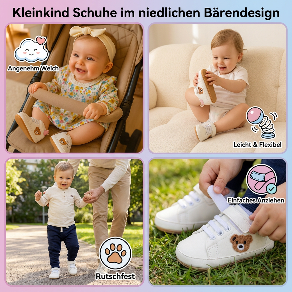 Niedliche Bärenschuhe für Kleinkinder
