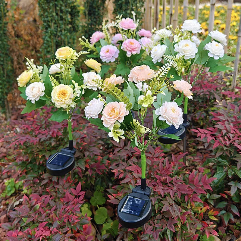 Sonnenblüte Gartenlampe Hibiskus | LED Blumenleuchte | 62 cm hoch