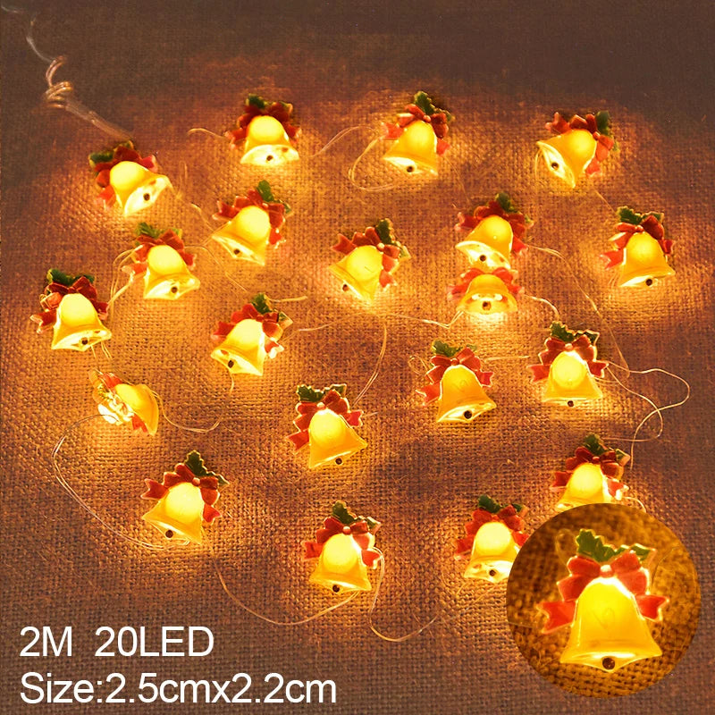 Frosted fairy lights for Christmas | 2 m length | 20 LEDs with festive motifs