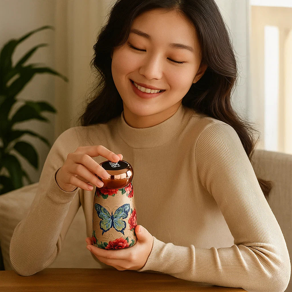 Elegant thermal mug with intelligent temperature control