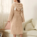 Cuddly flannel bathrobe with bunny ears | Warm & easy-care