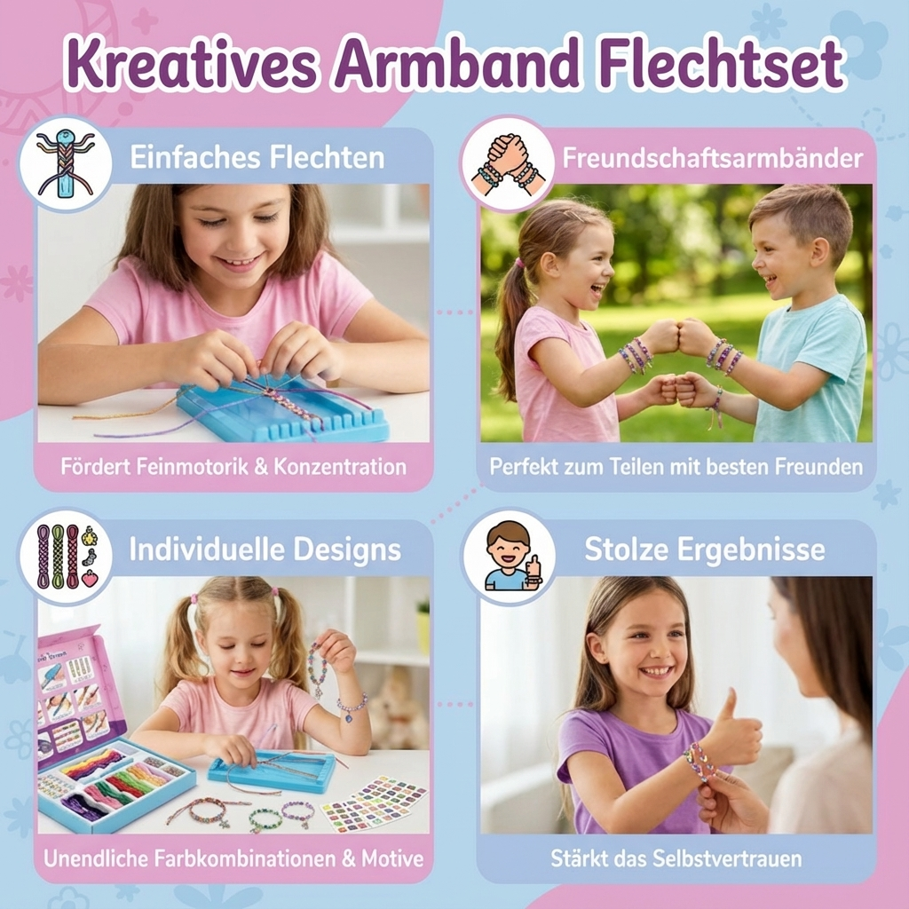 Flechtset für kreatives Armbanderstellen