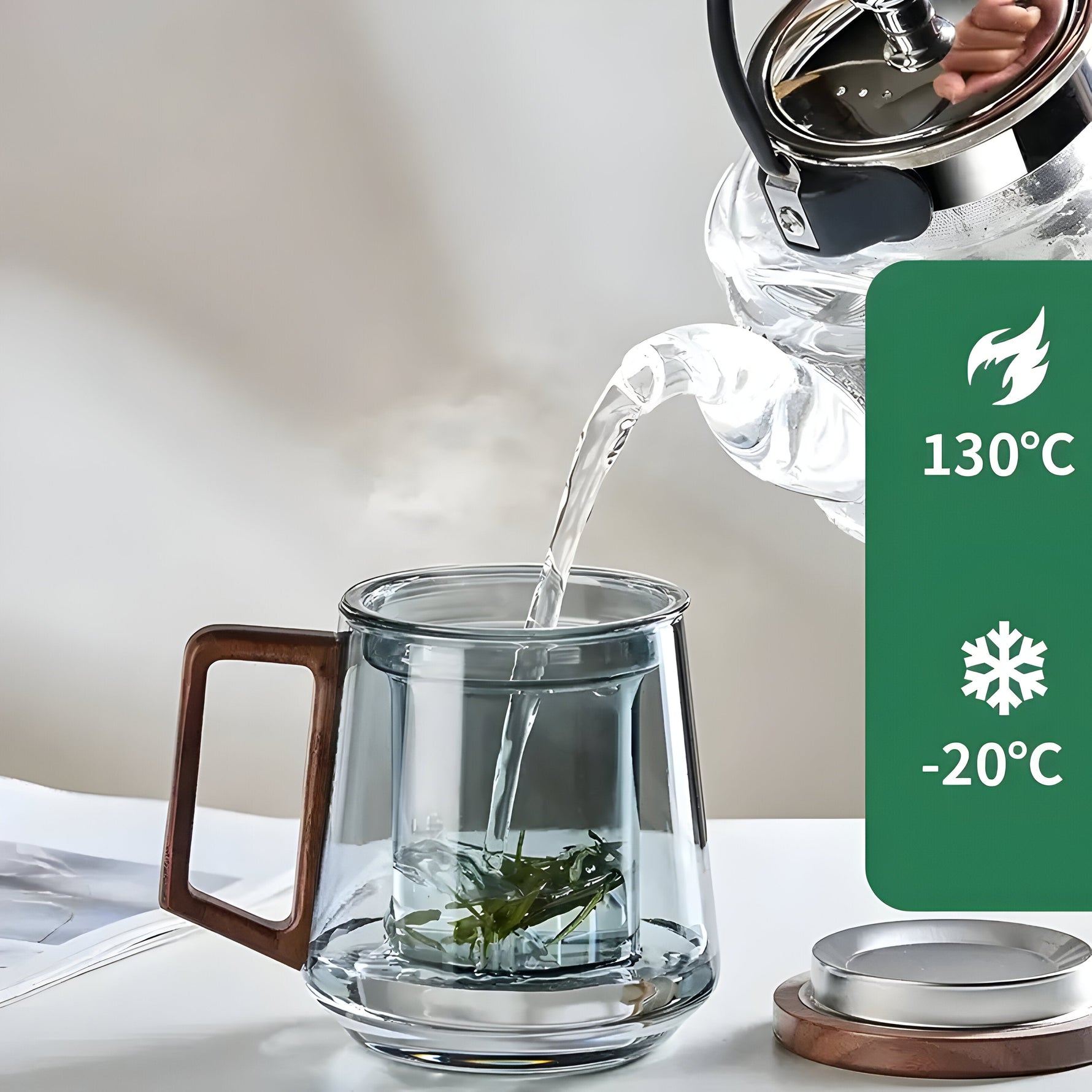 Elegante Teetasse aus hitzebeständigem Glas für puren Genuss