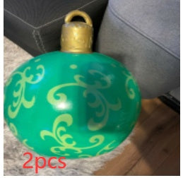 Aufblasbarer Weihnachtsball für den Außenbereich 60 cm – Wetterfeste PVC-Dekoration