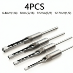 Präzisions-Bohrer Set für Quadrat-Zapfen – 4 Teile