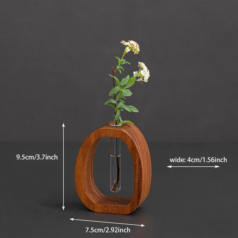 Wandvase aus Holz mit Glastube – Stilvolle Pflanzenpräsentation