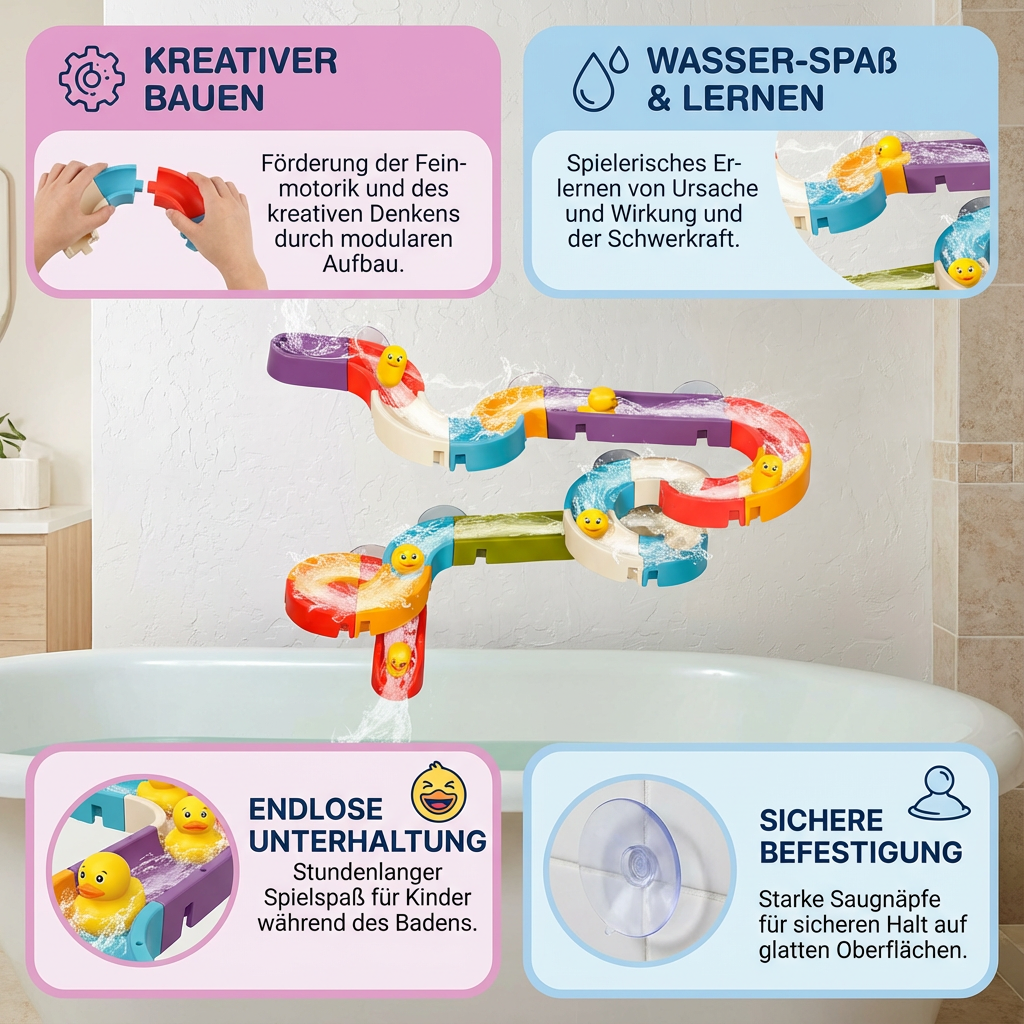 Badespielzeug Entenrutsche für Kinder
