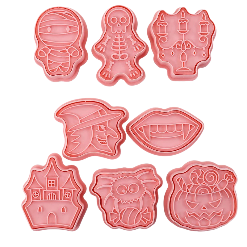 8-teiliges Set Ausstechformen für Kekse mit 3D-Cartoon-Motiven