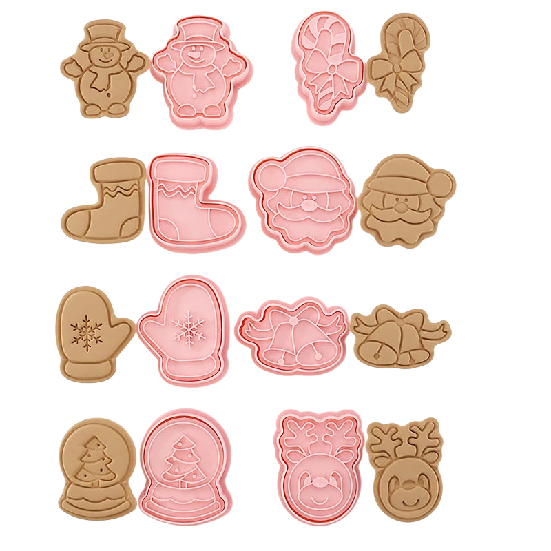 8-teiliges Set Ausstechformen für Kekse mit 3D-Cartoon-Motiven